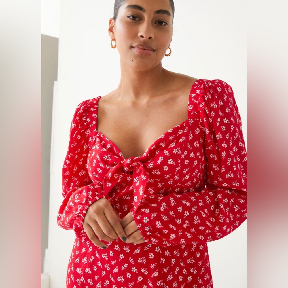 & Other Stories floral long sleeve dress
